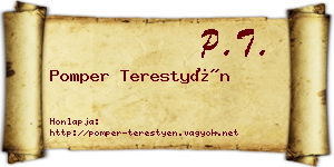 Pomper Terestyén névjegykártya